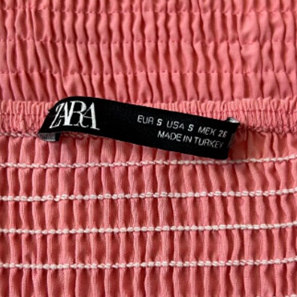Zara Crop Top Pastel Pink Ruffle Sleeve Size S - Picture 3 of 6